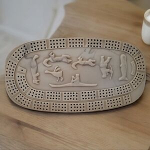 Vintage perlite marble craft cribbage board handcrafted in Canada